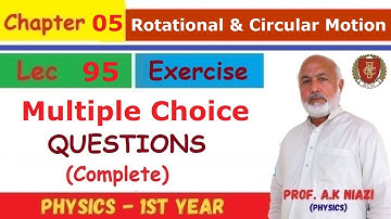 Multiple Choice Questions (Complete) | Chapter#05(Rotational & Circular Motion) | by Prof. A.K NIAZI