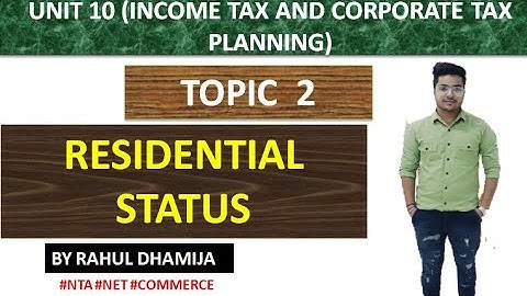 Residential Status Income Tax | UGC NET/JRF | B.COM | Hindi