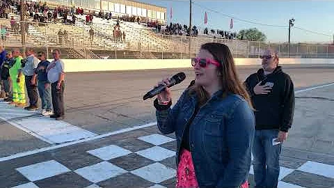 Christina Sherman National Anthem Langley Speedway...