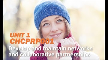 Unit 1  CHCPRP001 Develop and maintain networks and collaborative partnerships