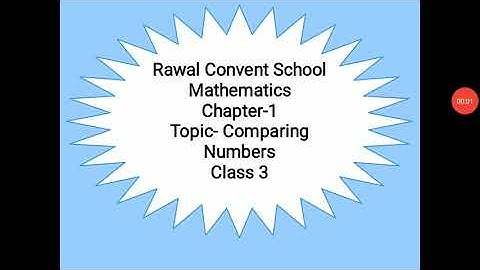 Class- III, Subject- Maths, Topic- Comparing numbers, Chapter- 1, Rawal Convent School