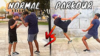 Modo Normal Vs Parkour na Vida Real