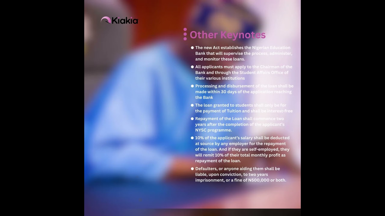 Important Things to know about the Access to Higher Education Act (The Student Loan Law)