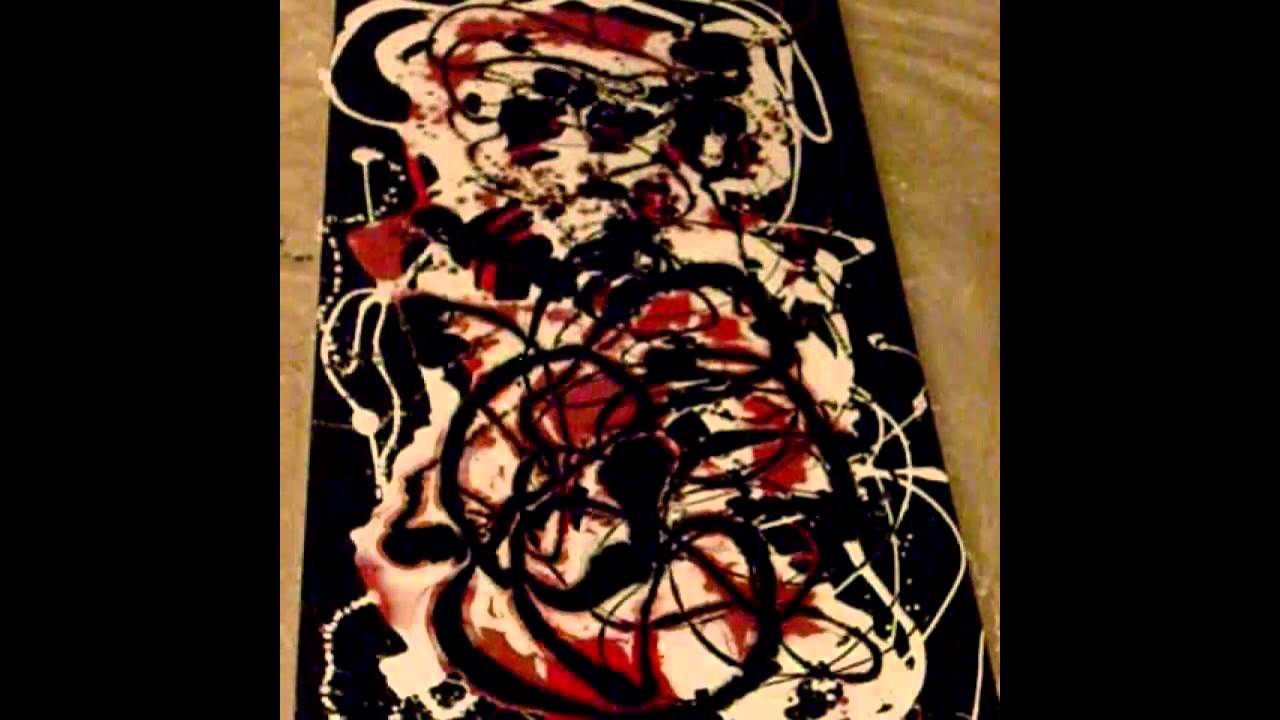 le power abstract art pouring painting red black and white youtube