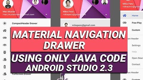 Simple Material Navigation Drawer using Android Studio 2.3 (Latest 2017)