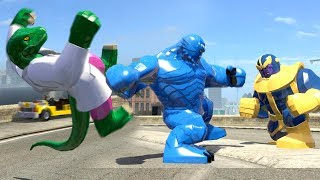 Dr Connors Becomes The Lizard vs Thanos vs A-BOMB(LEGO Marvel Super Heroes)