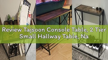 Review Tajsoon Console Table, 2 Tier Small Hallway Table, Narrow Sofa Table for Entryway with Open S