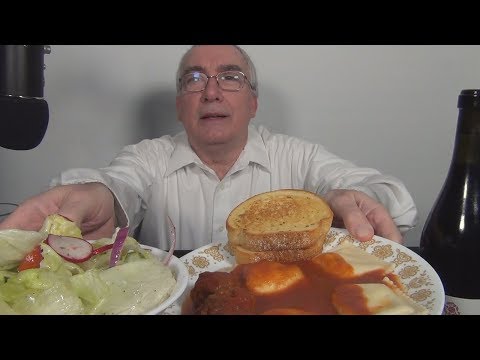 ASMR Eating Ravioli and a Salad with Texas Toast Dinner Whispering