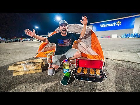 Camping OVERNIGHT in Walmart Parking Lot!!! (SKETCHY)