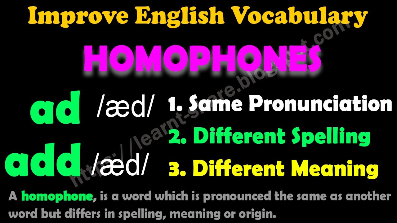 ความ หมาย โฮมเพจ  Update New  ENGLISH HOMOPHONES: ad \u0026 add are English Homophones | HOW TO IMPROVE YOUR ENGLISH VOCABULARY