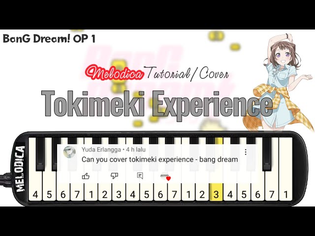 BanG Dream! OP 1 - Tokimeki Experience! 『Poppin'Party』 Easy Melodica Tutorial class=