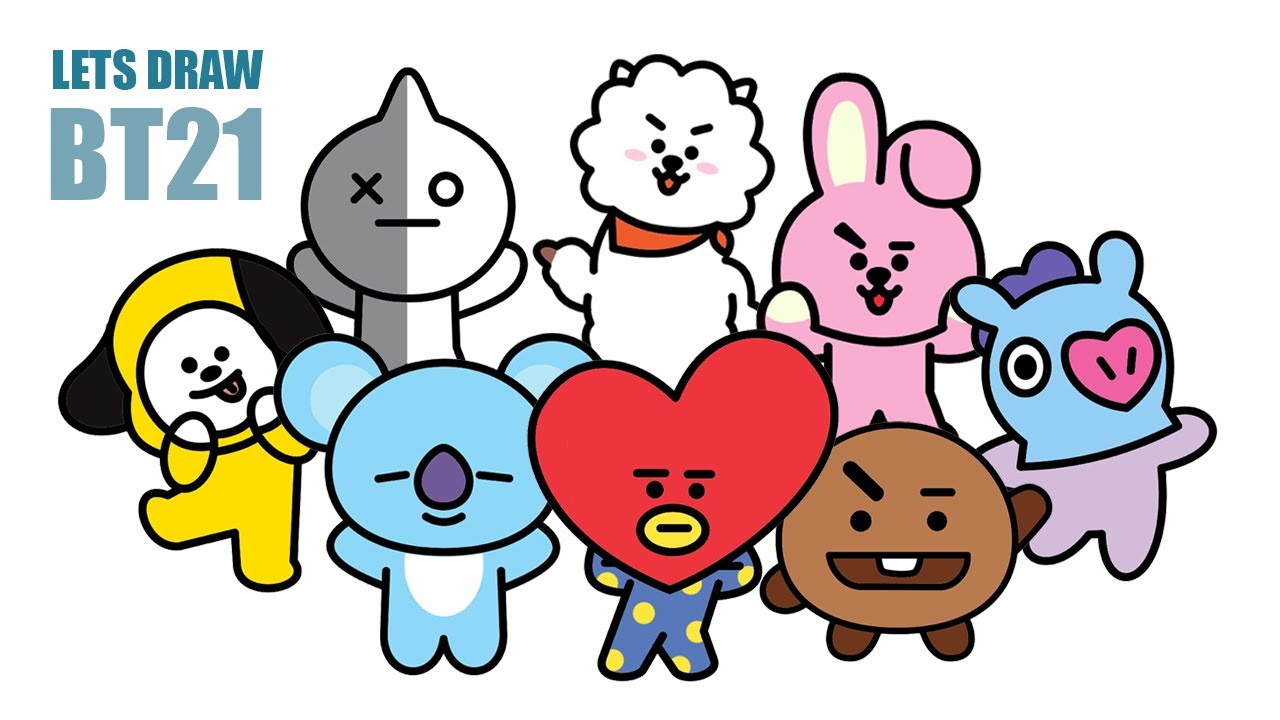 How To Draw And Color Bt21  Line Friends X Bts