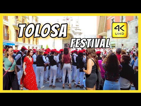 [4kspain] TOLOSA Festival | Fiestas de San Juan | Tolosa walking tour 4K UHD 60FPS
