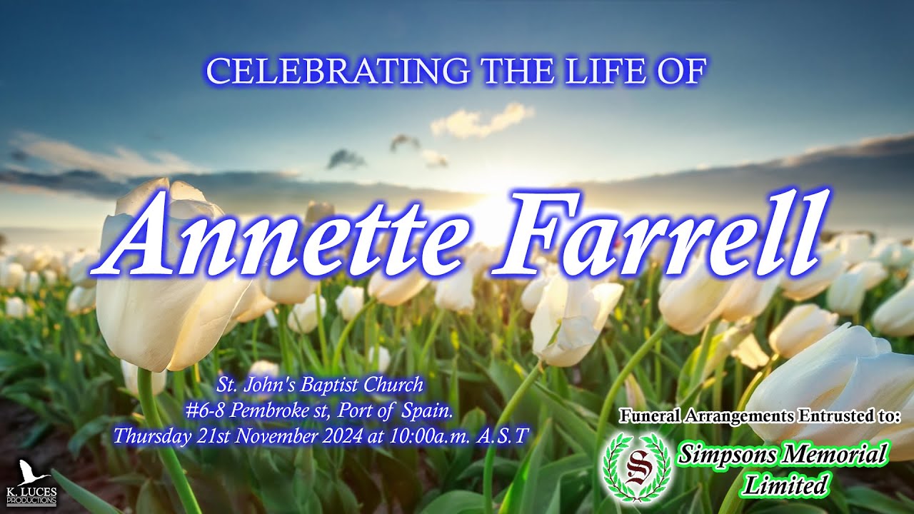 Funeral Service of Annette Farrell - YouTube