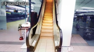 r/Foundsatan | ride the handrails like a sushi train