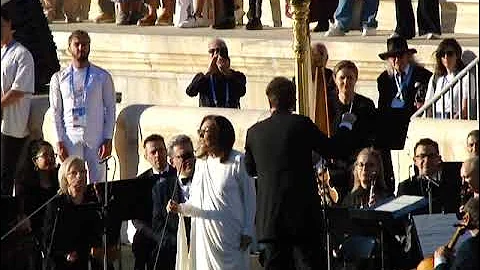 Nana Mouskouri sings La Marseillaise at Olympic Handover Ceremony in Athens