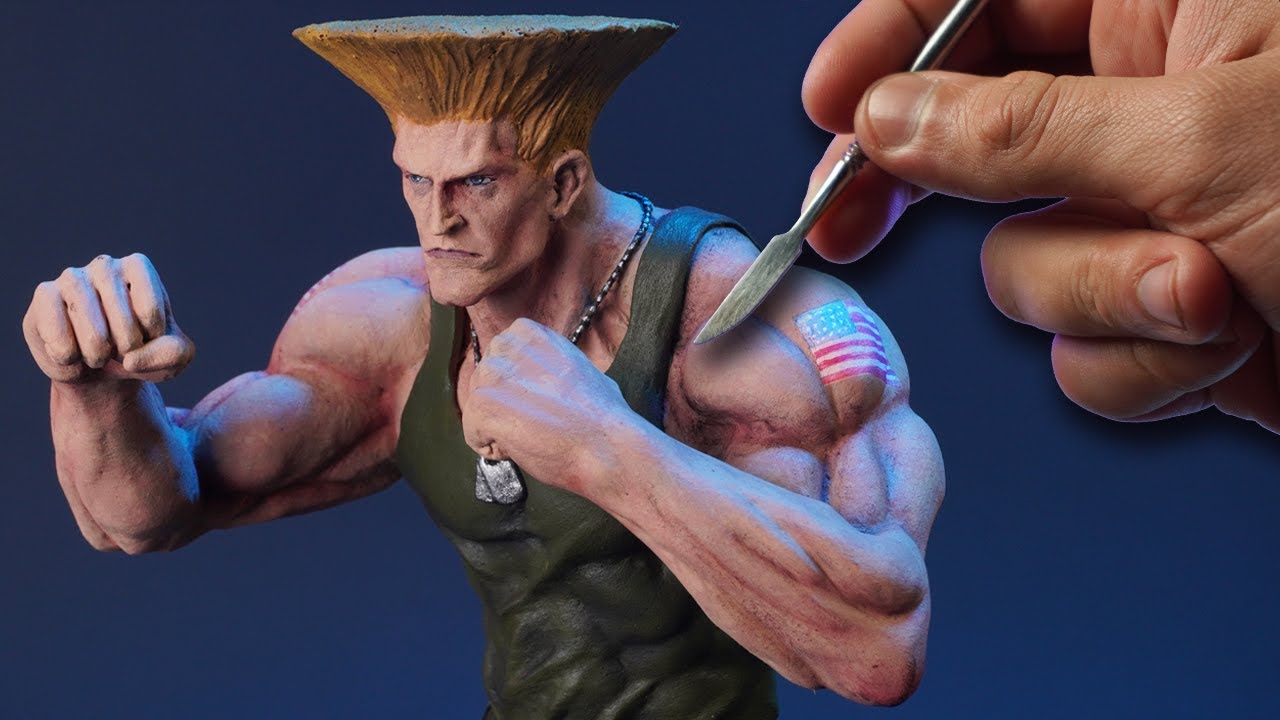 ⁣Sculpting GUILE | Street Fighter - Timelapse