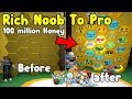 Rich Noob VS Bee Swarm Simulator #3! Noob To Pro! Made 180 Million Honey!