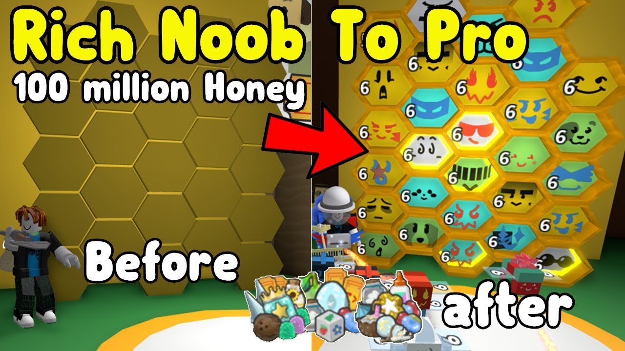 Rich Noob Vs Bee Swarm Simulator 3 Noob To Pro Made 180 Million