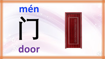 learn Chinese character (门 men, door) with example phrases, sentences, stroke order, and Pinyin