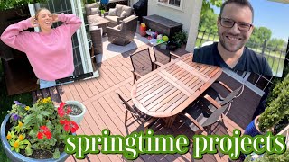 May Vlog | Springtime Backyard Projects - Planting, Cleaning + Grilling Out &amp; Hardware Store
