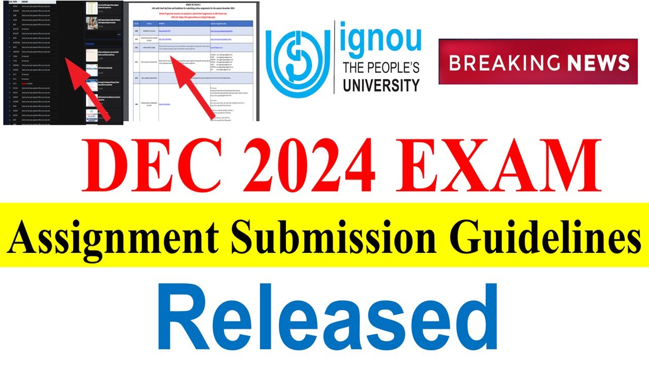 😍{Breaking News} IGNOU Assignment Submission Guidelines Released For ...
