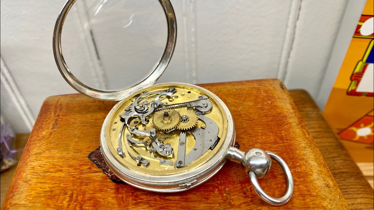 Restauration belle montre coq 1830 à sonnerie au quart gousset fusee