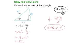 MCF3M 3-3 Solve Problems Involving Right Triangles