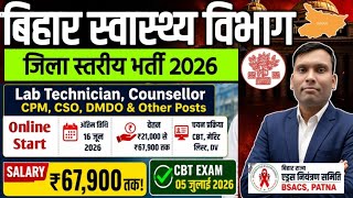 Bihar Health Department Vacancy 2026 || BSACS Recruitment 2026 Apply Online