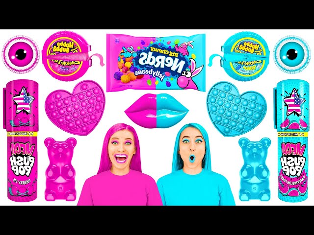 Pink Food vs Blue Food Color Challenge | Crazy Challenge by PaRaRa class=