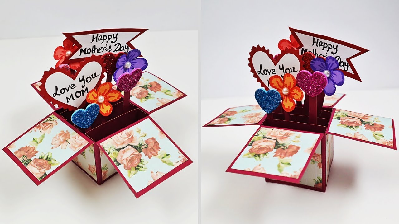 Pop Up Box Card For Mothers Day DIY Mothers Day Gift