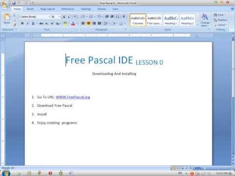 Free Pascal IDE- PART 0