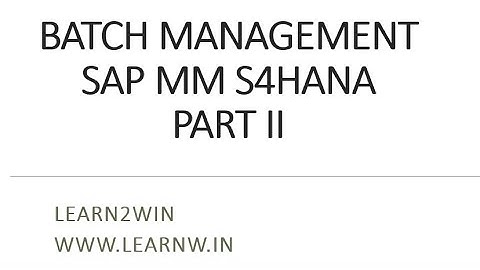 Batch Management SAP MM | sap batch process #sap #sapmm#sapsd #learn2win #learntowin #erp #saperp