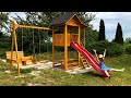 Wooden kids playground: TIMELAPSE. Awesome present for little + sandbox/sunbed