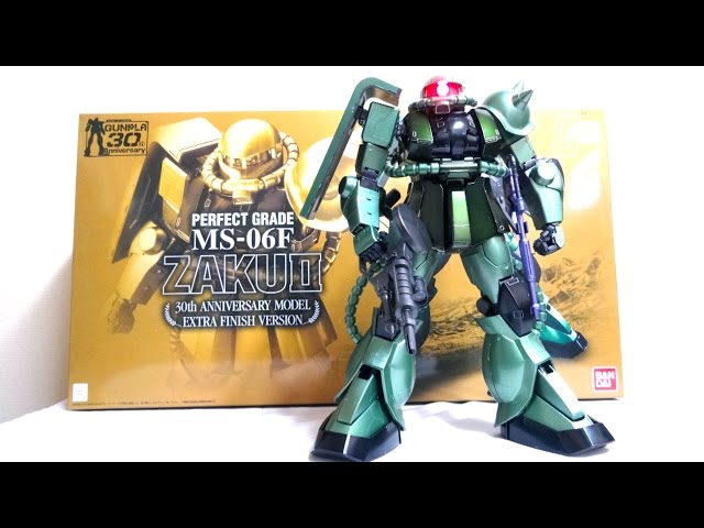 PG 1/60 MS-06F ZAKU II GUNDAM 30th limited wotafa's review - YouTube