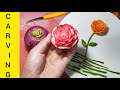 Simple vegetable carving turnip flower and carrot flower by chef Kabir shahid