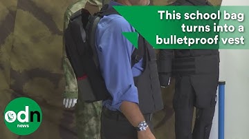This school bag turns into a bulletproof vest