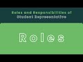Student Representative : Promotional Video