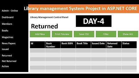 Library Management System In ASP.NET CORE and SQL Server | Real Time scratch project | Day-4
