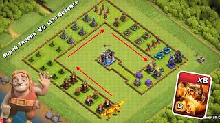 TH 18 Formation With Level 1 Defence vs Super Troops | Clash of Clans screenshot 1