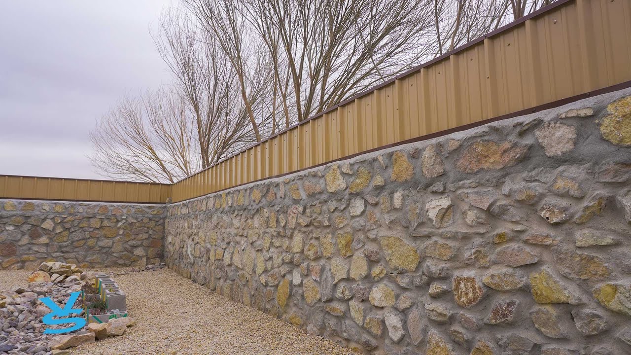 Metal Privacy Fence On Rock Wall - Youtube