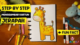 step by step cara menggambar dan mewarnai kartun jerapah screenshot 5