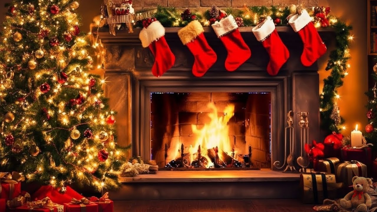 Frank Sinatra, Nat King Cole, Bing Crosby, Dean Martin 🎄 Старые рождественские песни у камина #3