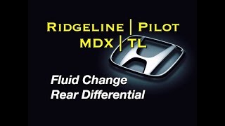 Honda Rear Differential Fluid Change  Pilot Acura MDX Honda Ridgeline  VTM4 AWD 082009003