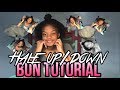 HALF UP HALF DOWN BUN TUTORIAL(with weave)