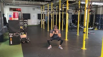 Kettlebell goblet squat to bicep curl