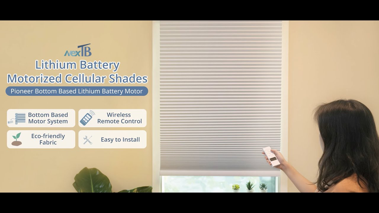 nexTB Motorized Bottom Based Battery Black Out Cellular Shades YouTube