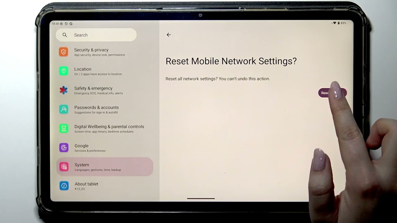 KODAK K12 – How to Reset Network Settings