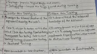 In Nepali ; Testing, Debugging,Black box and white box testing in object oriented software...