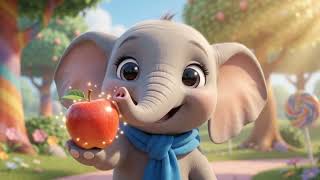 Information Baby Elephant Holding a Red Apple 🐘🍎 #elephant #cartoon #kids #apple #leraning #littlebaby  News